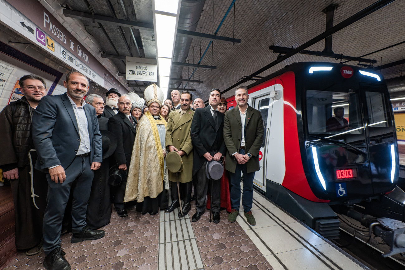 L’estació de Passeig de Gràcia de l’L3 (antiga Aragón) va ser l’escenari de la representació del primer recorregut en metro, el 30 de desembre de 1924