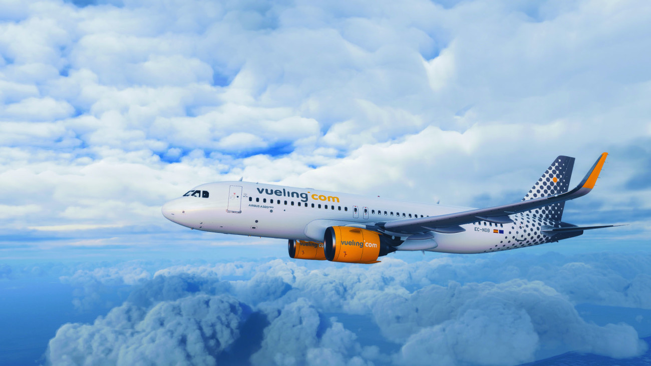 Un avió de Vueling sobrevola Castelldefels