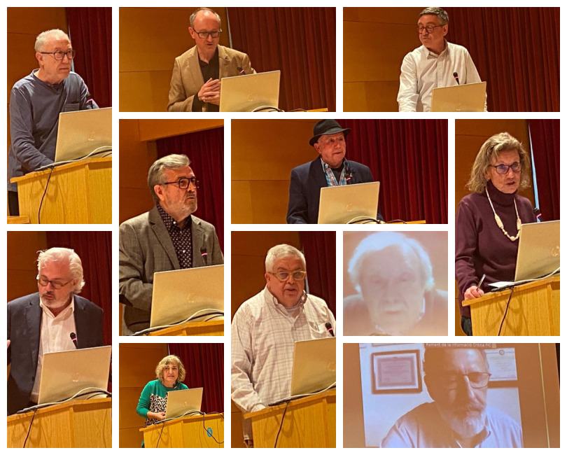 Directores de Ràdio l’Hospitalet (Conxita Gómez Ordóñez lamentablemente falleció durante la pandemia), periodistas, locutores e historiadores autores del libro “Ràdio l’Hospitalet: la comunicación perdida" durante su presentación.. 