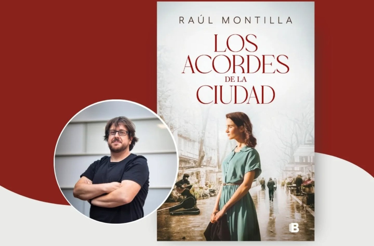 Portada de la novela junto a la foto de su autor