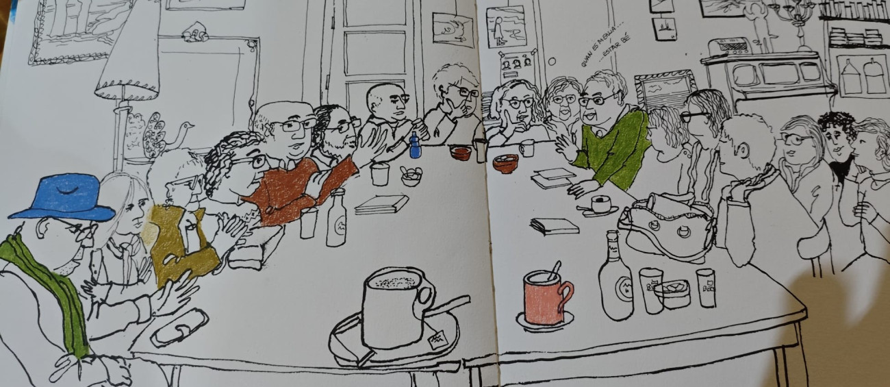 Cartel de Karem-Àlex sobre el Café Filosófico de Esplugues