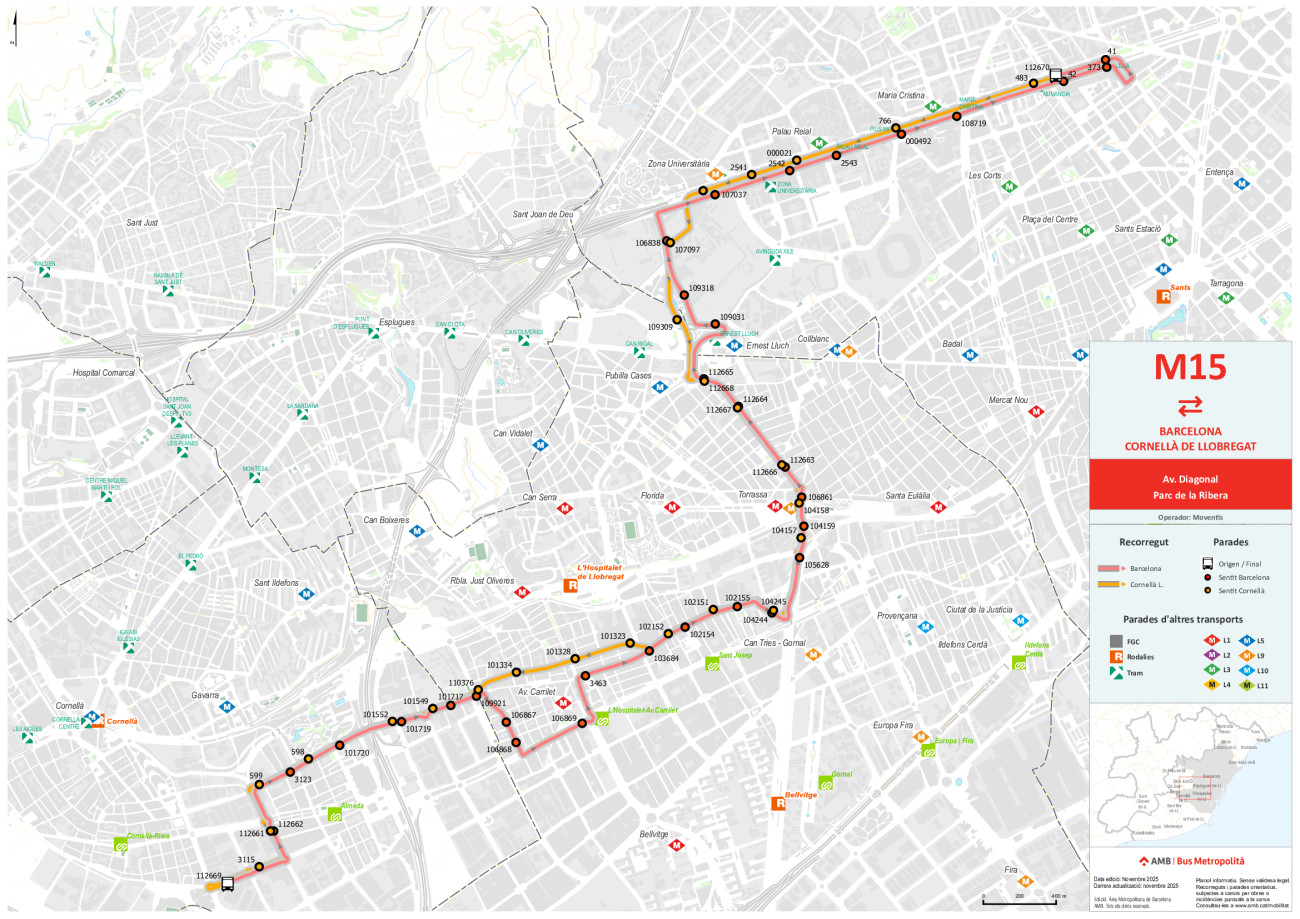 Itinerari de la línia que uneix millor Cornellà, l’Hospitalet i Barcelona