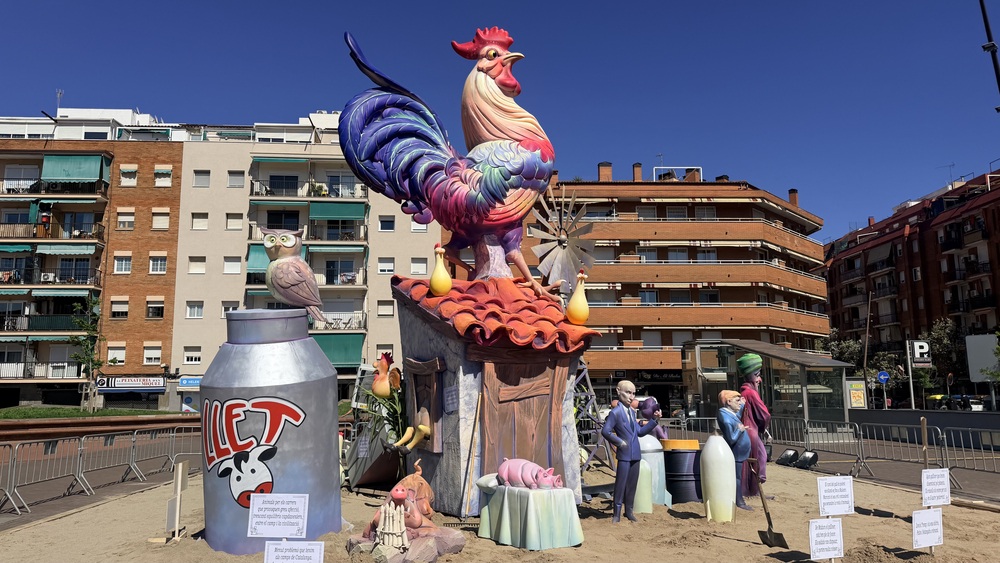 La plantà de la falla de este año en Gavà que se quemó el domingo.