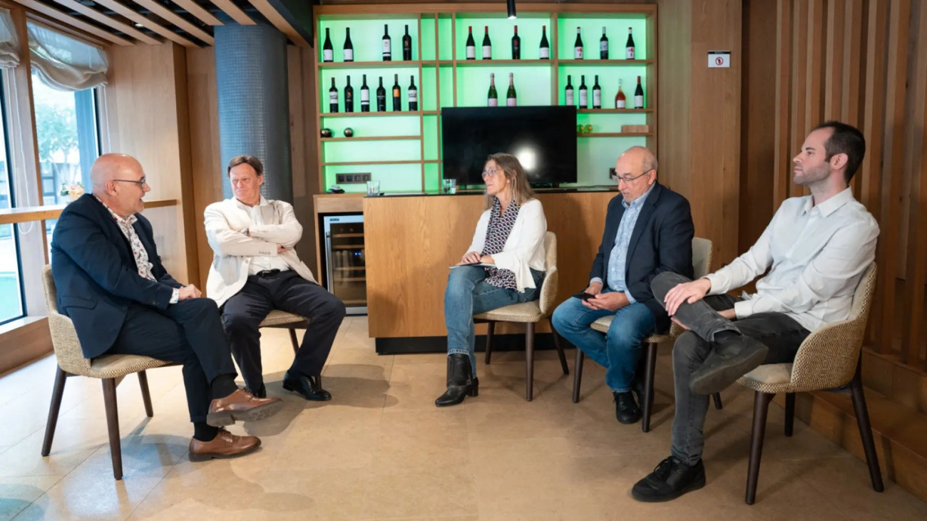 Un moment de l’entrevista conjunta celebrada a l’Hotel Eurostars Barcelona Central