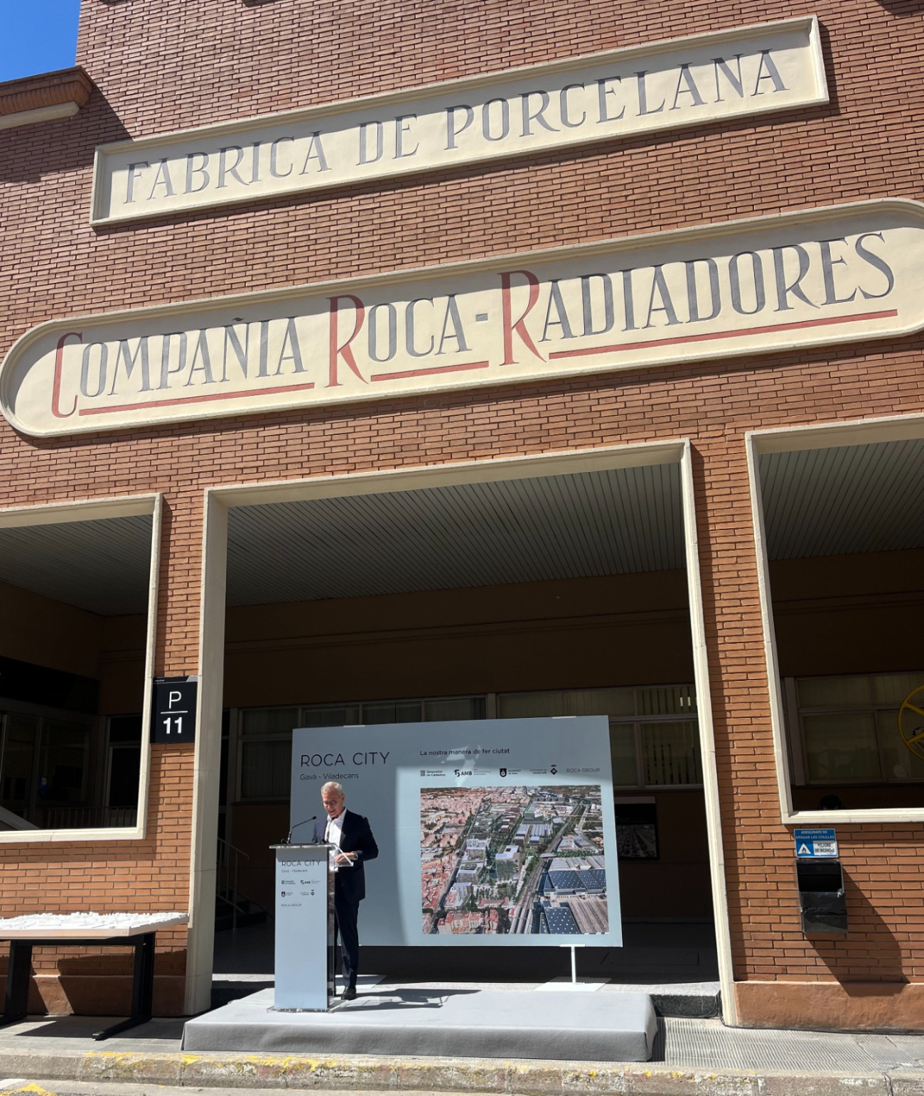 El Senior Managing Director de EMEA de Roca Group, Miquel Ángel Munar, durante la presentación institucional del futuro desarrollo urbanístico.