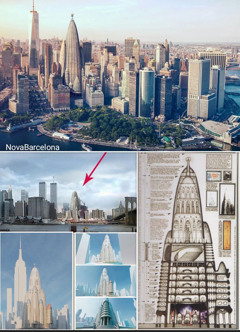 La Nova Barcelona que Gaudí va imaginar per a Manhattan, a Nova York, i que no es va arribar a fer