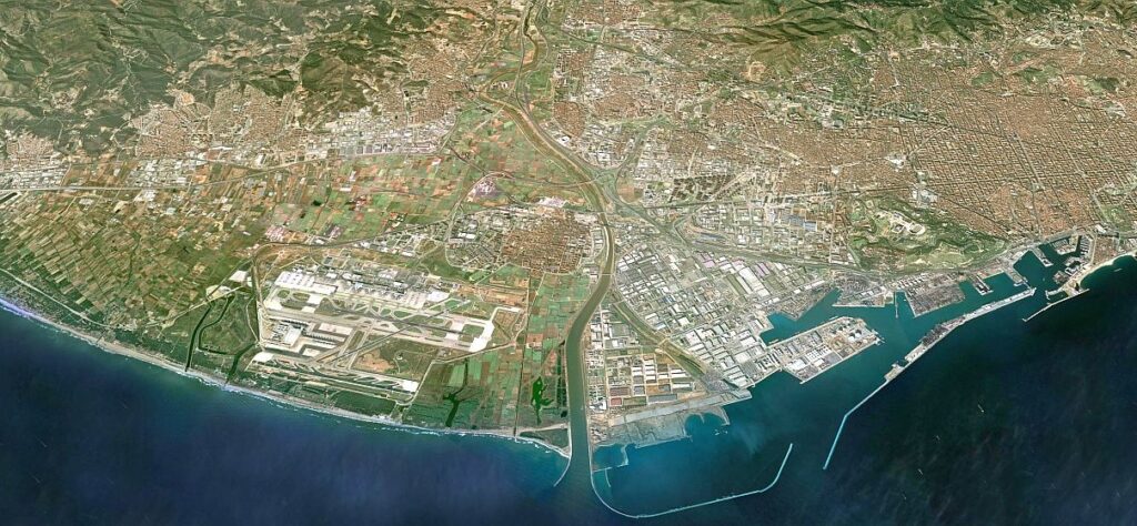 Imatge satel·lital del Delta del Llobregat