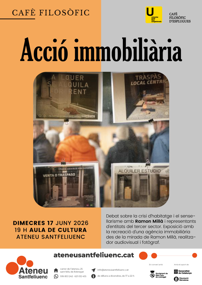 Cartel del acto del último Café Filosófico del curso. En septiembre, más...