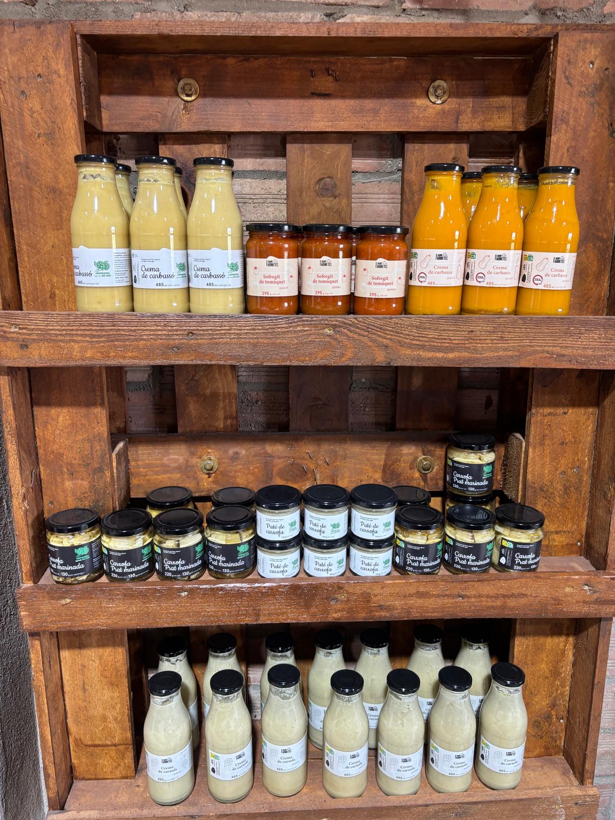 Alguns dels productes amb els fruits del Parc Agrari