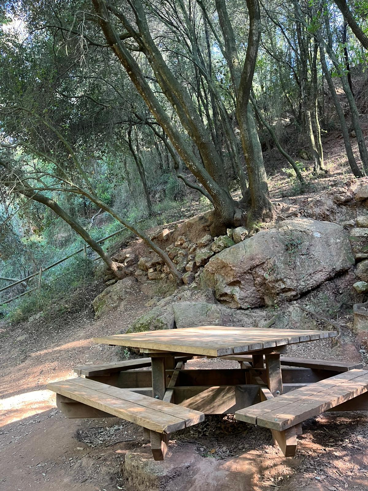 La Font de les Rovires, área de descanso.