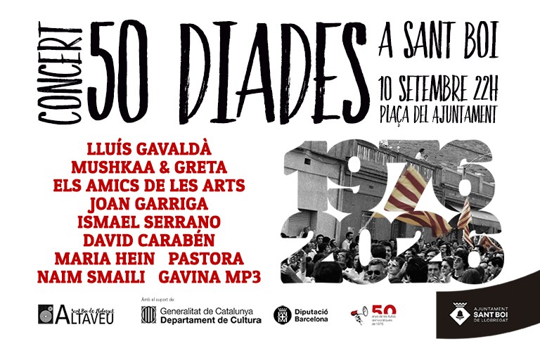 Cartell musical de la celebració del cinquantè aniversari de l’Onze de Setembre a Sant Boi