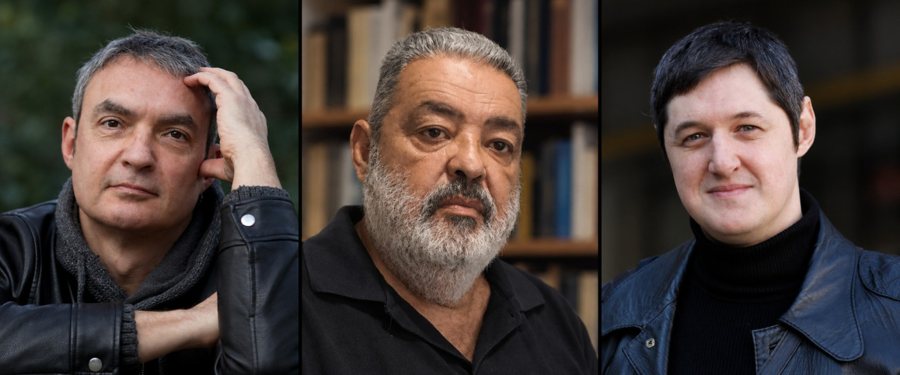 Los tres últimos ganadores del premio, Lorenzo Lunar, Lluís Llort y Alberto Valle