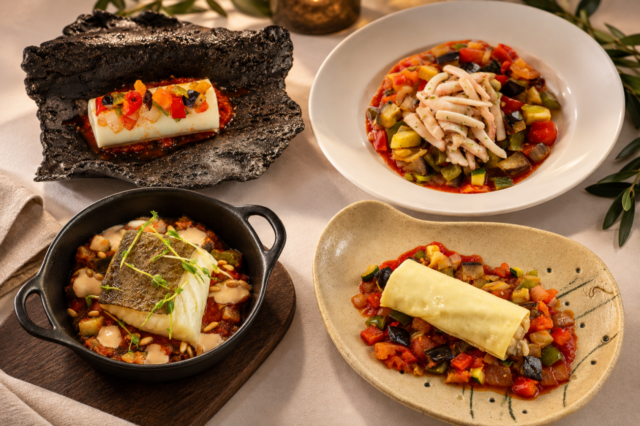Diferens plats que ofereixen els restaurants del col·lectiu Sabors de l’Horta