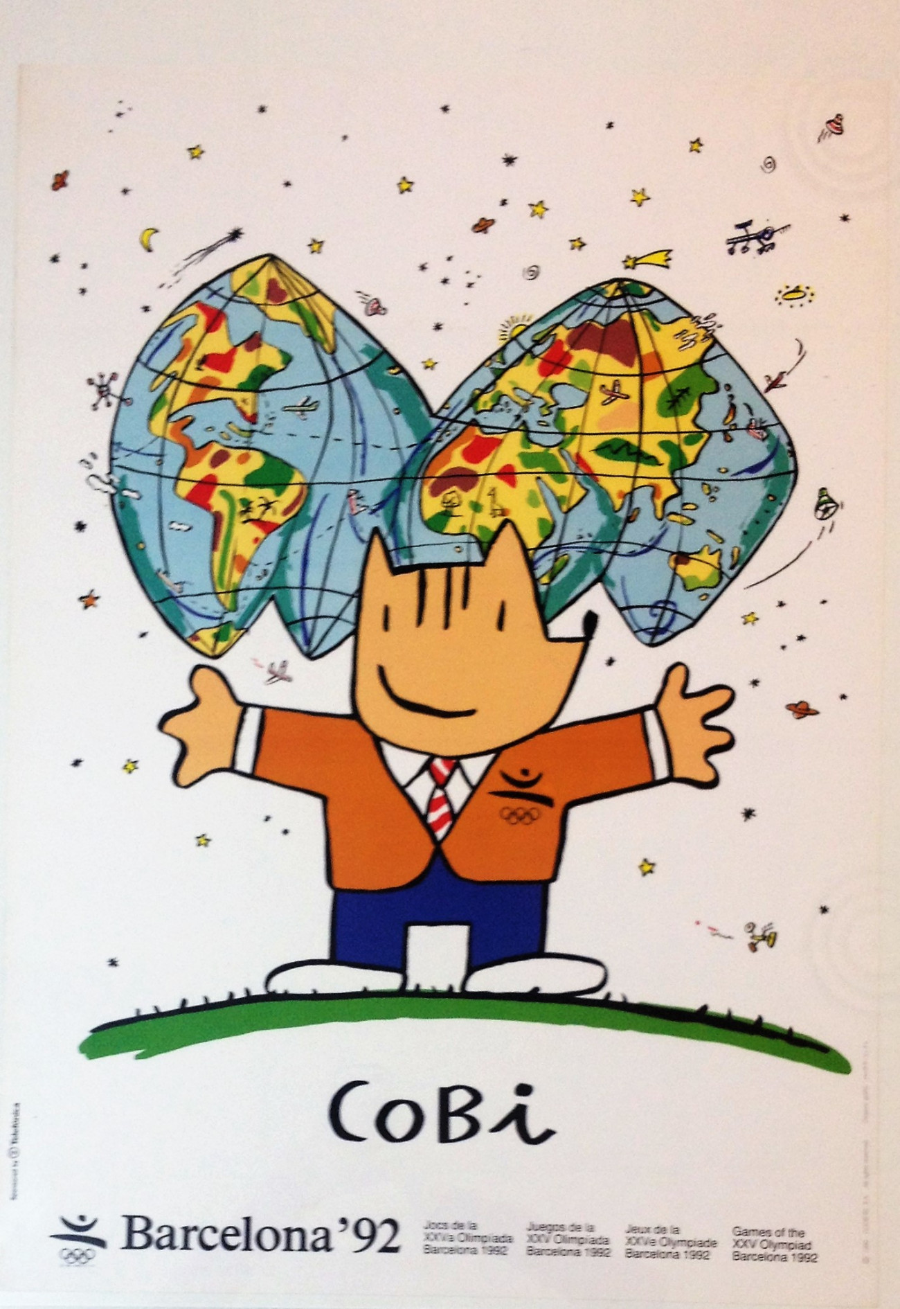 Cartell oficial de Cobi amb el mapamundi.