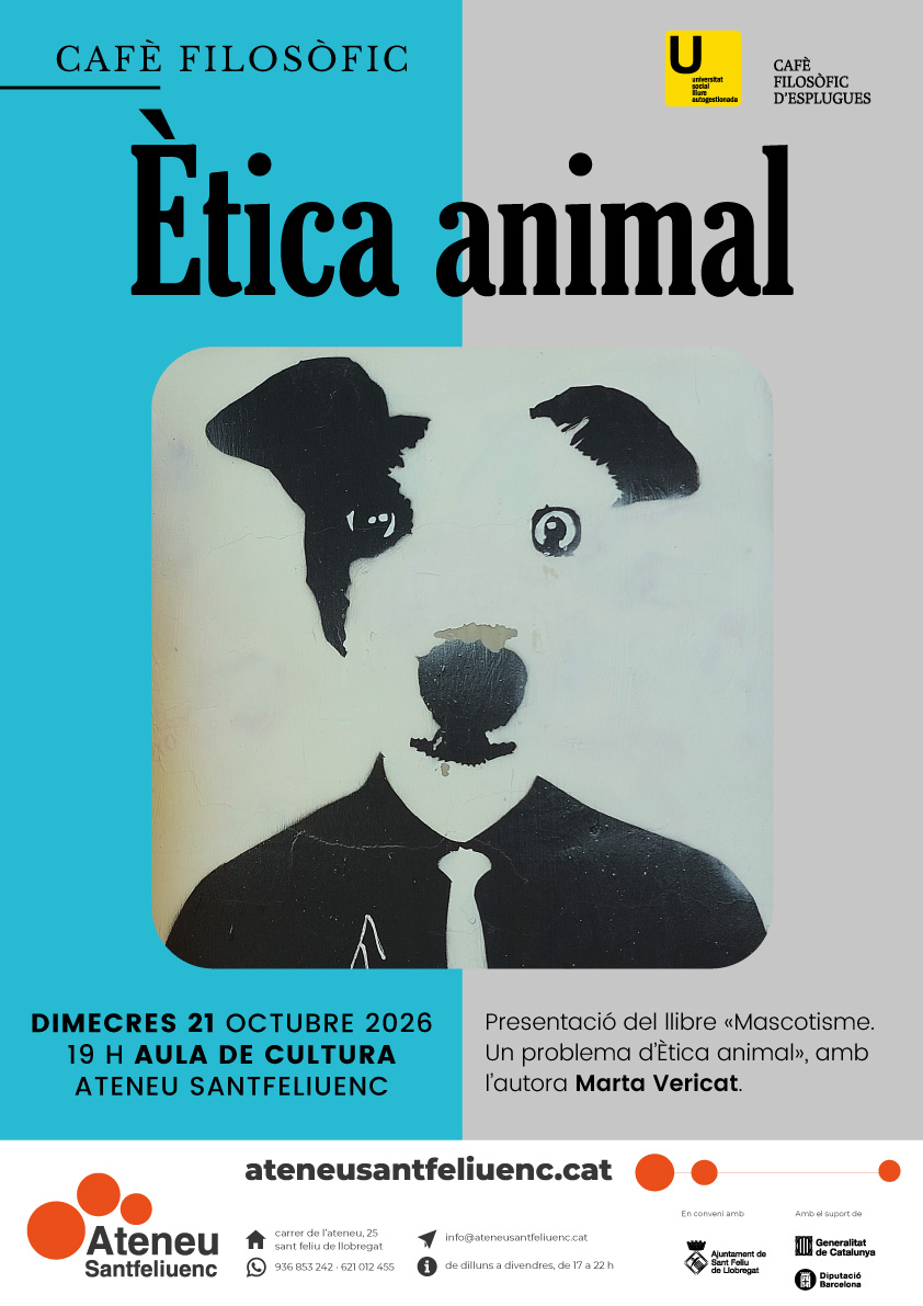 Cartel de la presentación del libro de Marta Vericat en el Ateneu Santfeliuenc