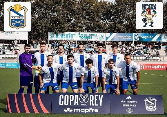 Fotomontaje del equipo EA Prat con el logotipo del club y un potablava con mucha testosterona