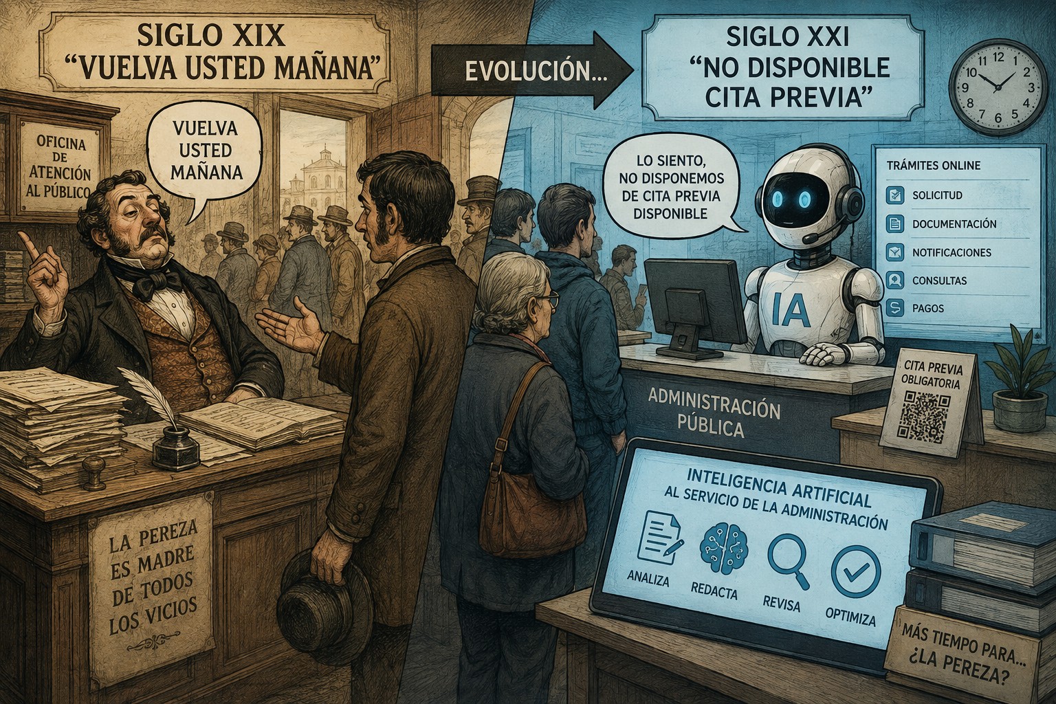 Img Del “vuelva usted mañana” del siglo XIX a “no disponer de cita previa” del XXI